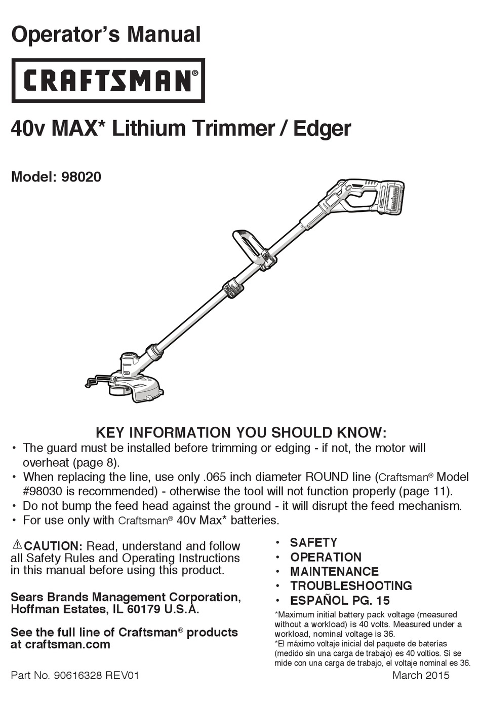 Craftsman 98020 40v lithium cordless trimmer and edger new arrivals