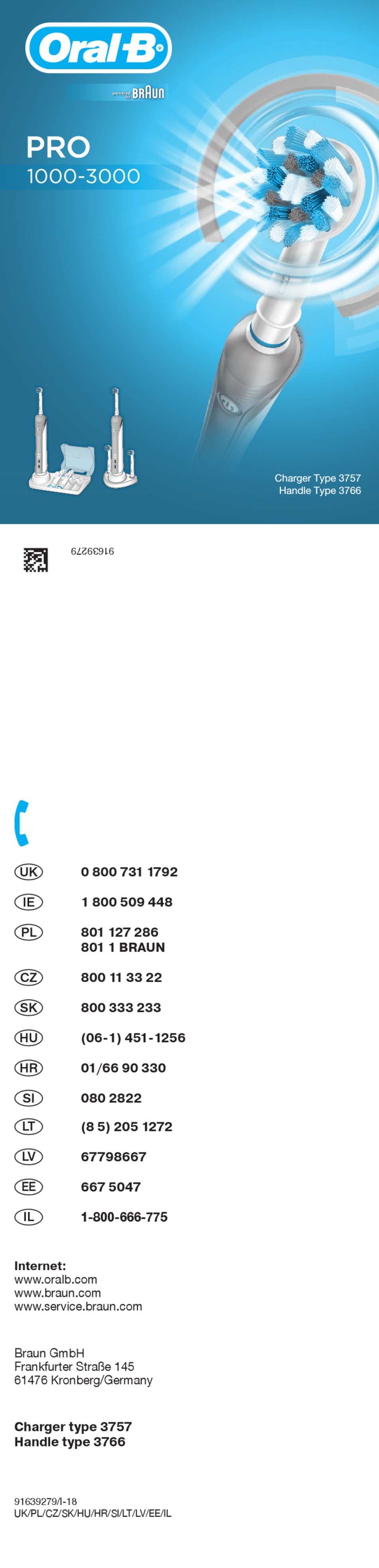 BRAUN ORALB PRO1000 QUICK START MANUAL Pdf Download ManualsLib