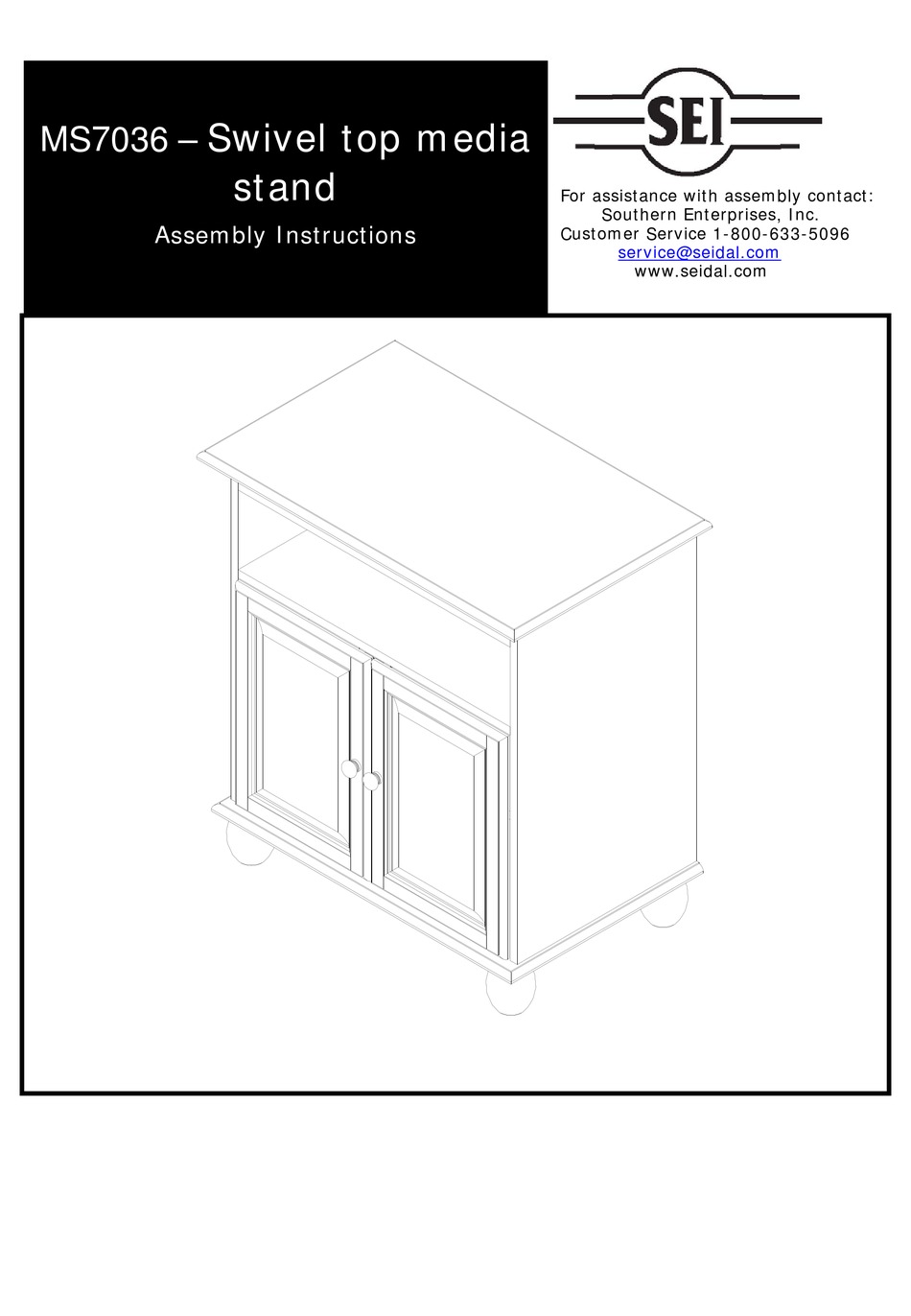 SEI MS7036 ASSEMBLY INSTRUCTIONS MANUAL Pdf Download ManualsLib