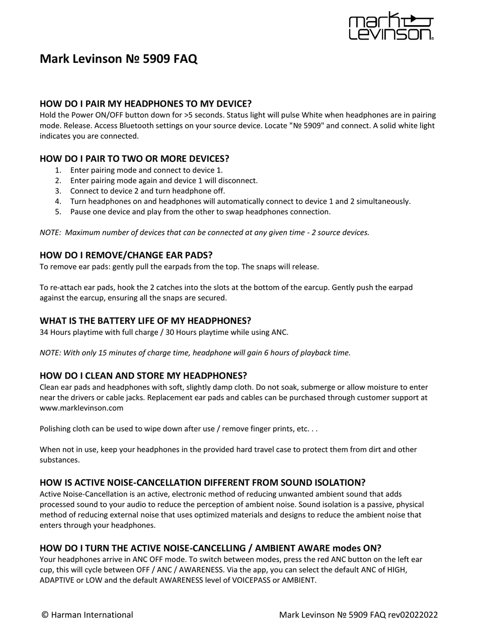 MARK LEVINSON 5909 FAQ Pdf Download ManualsLib mark-levinson-5909-faq-pdf-download-manualslib