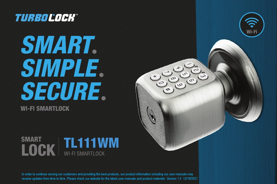 TURBOLOCK SMARTLOCK TL111WM MANUAL Pdf Download | ManualsLib