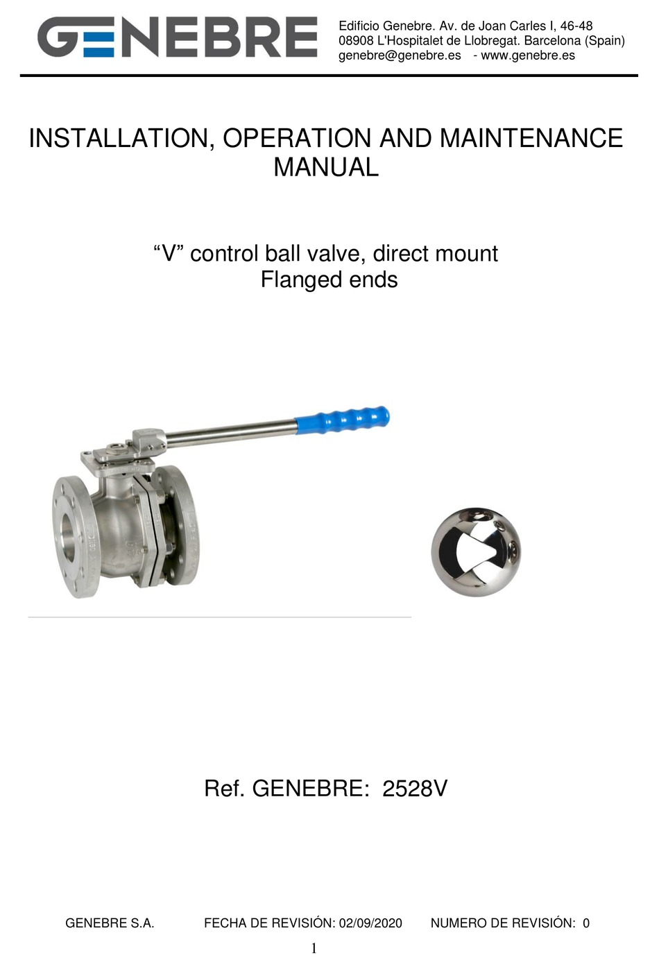 GENEBRE 2528V INSTALLATION, OPERATION AND MAINTENANCE MANUAL Pdf ...