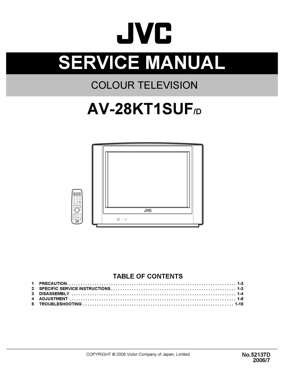 JVC AV 28KT1SUF D SERVICE MANUAL Pdf Download ManualsLib