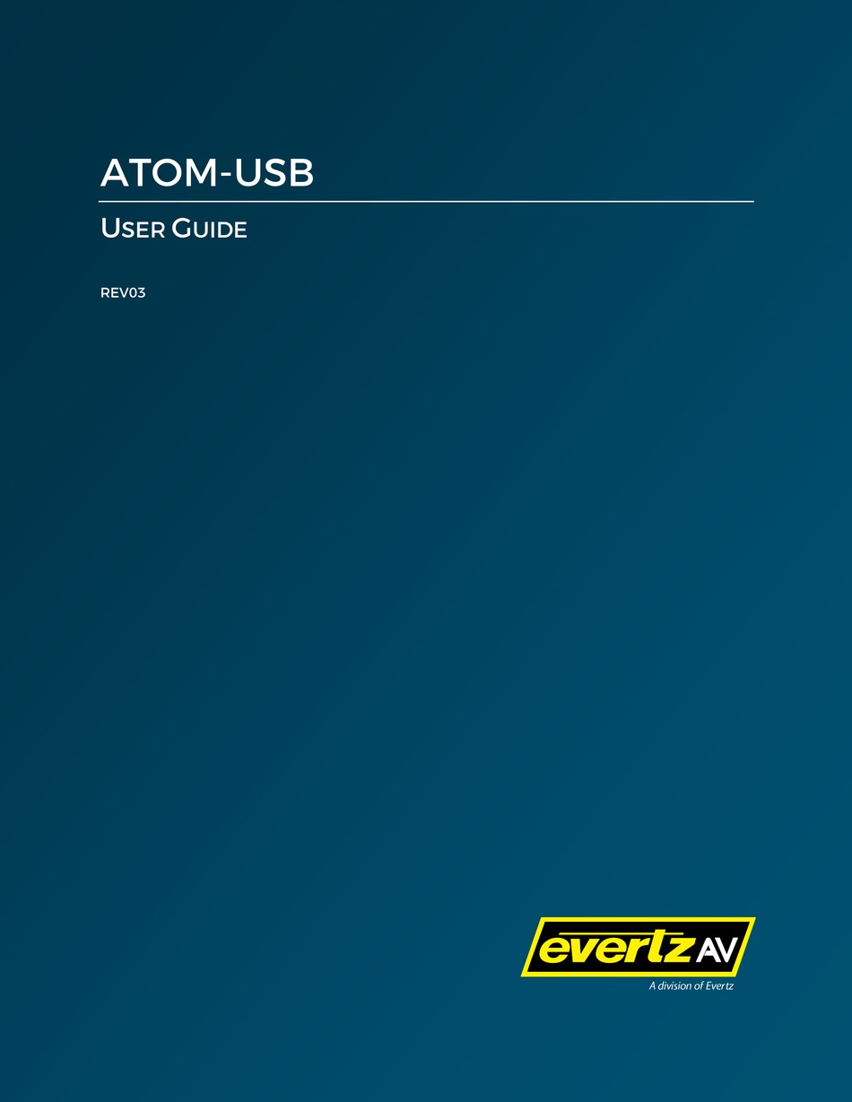 EVERTZ ATOMUSB REV03 USER MANUAL Pdf Download ManualsLib