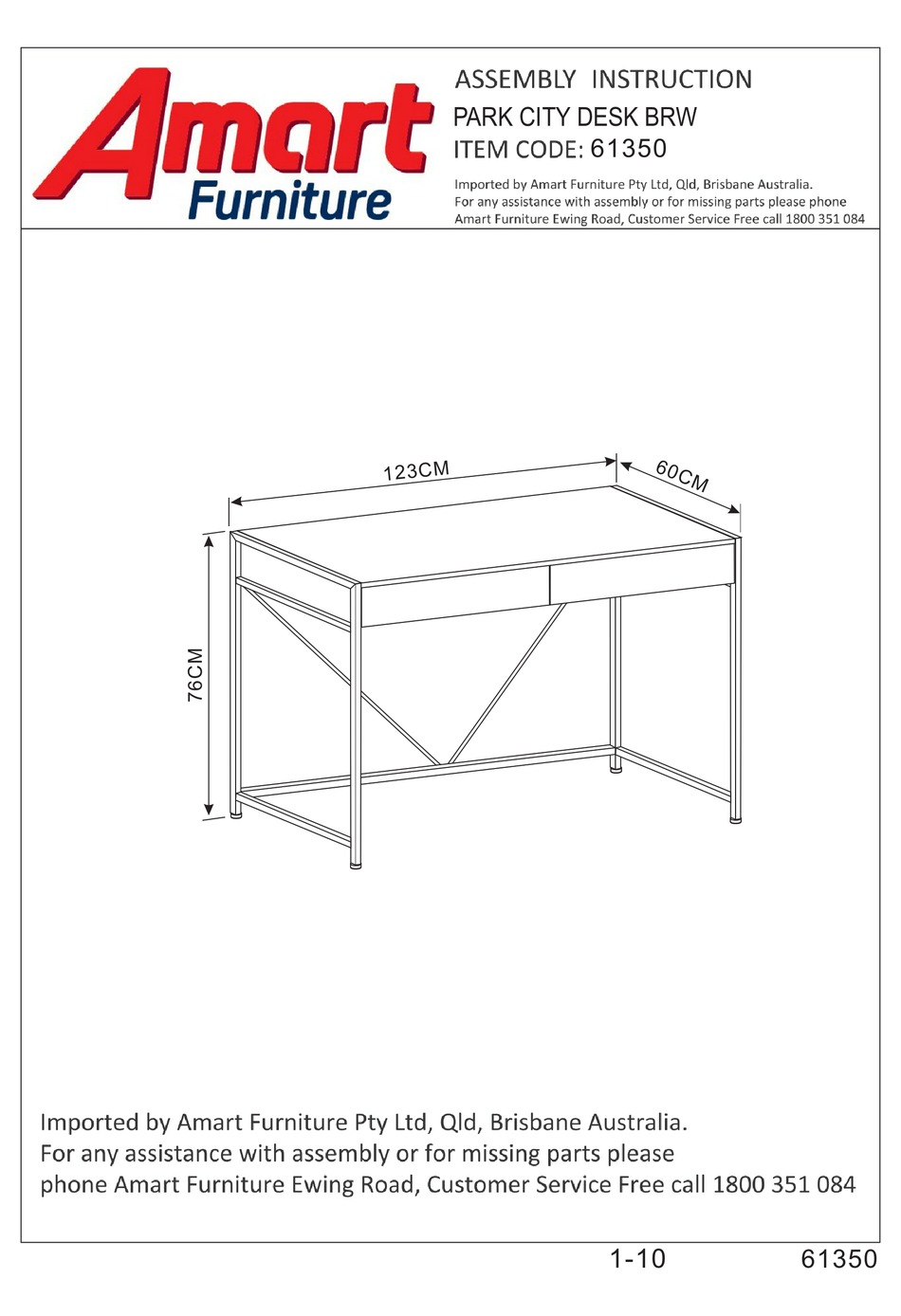 AMART FURNITURE 61350 ASSEMBLY INSTRUCTIONS MANUAL Pdf Download
