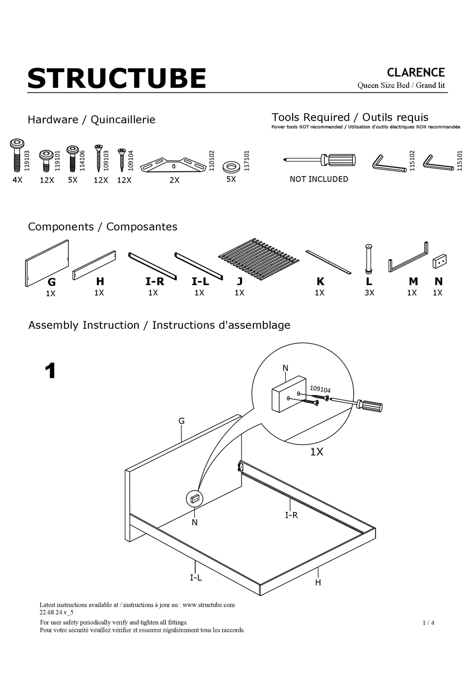 STRUCTUBE CLARENCE ASSEMBLY INSTRUCTIONS Pdf Download ManualsLib