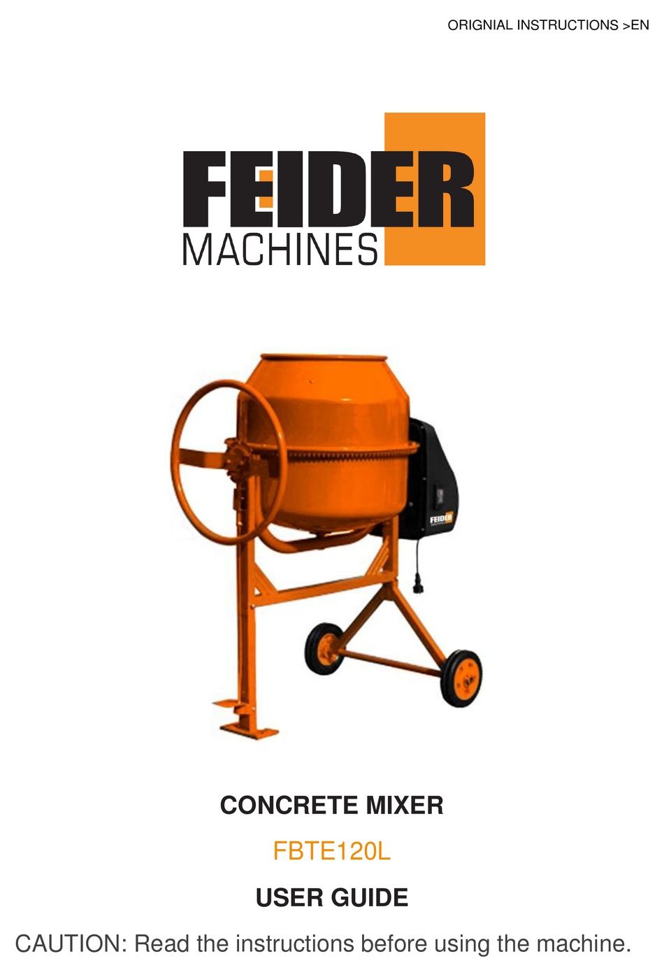 FEIDER MACHINES FBTE120L USER MANUAL Pdf Download | ManualsLib