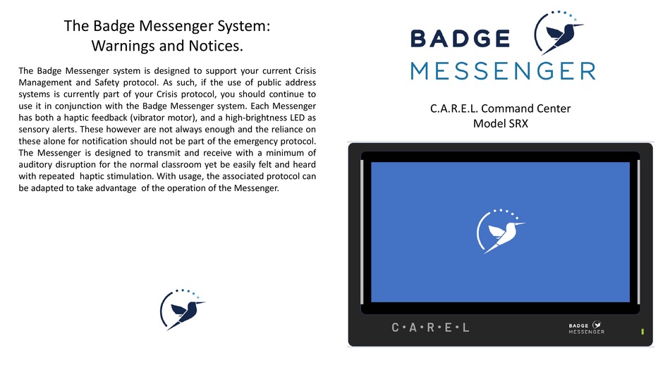 CAREL BADGE MESSENGER SRX MANUAL Pdf Download ManualsLib