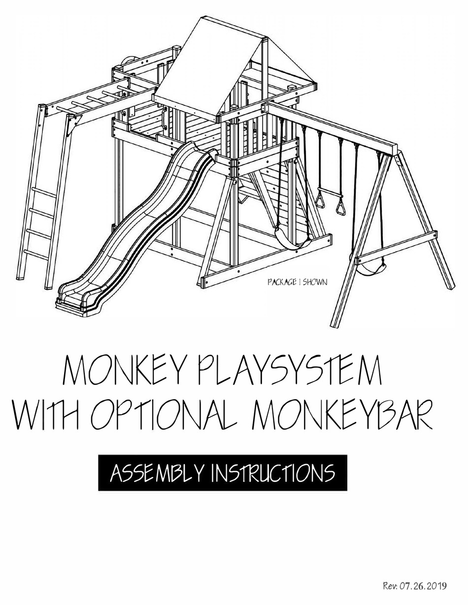 CONGO PLAY MONKEY PLAYSYSTEM WITH OPTIONAL MONKEYBAR ASSEMBLY