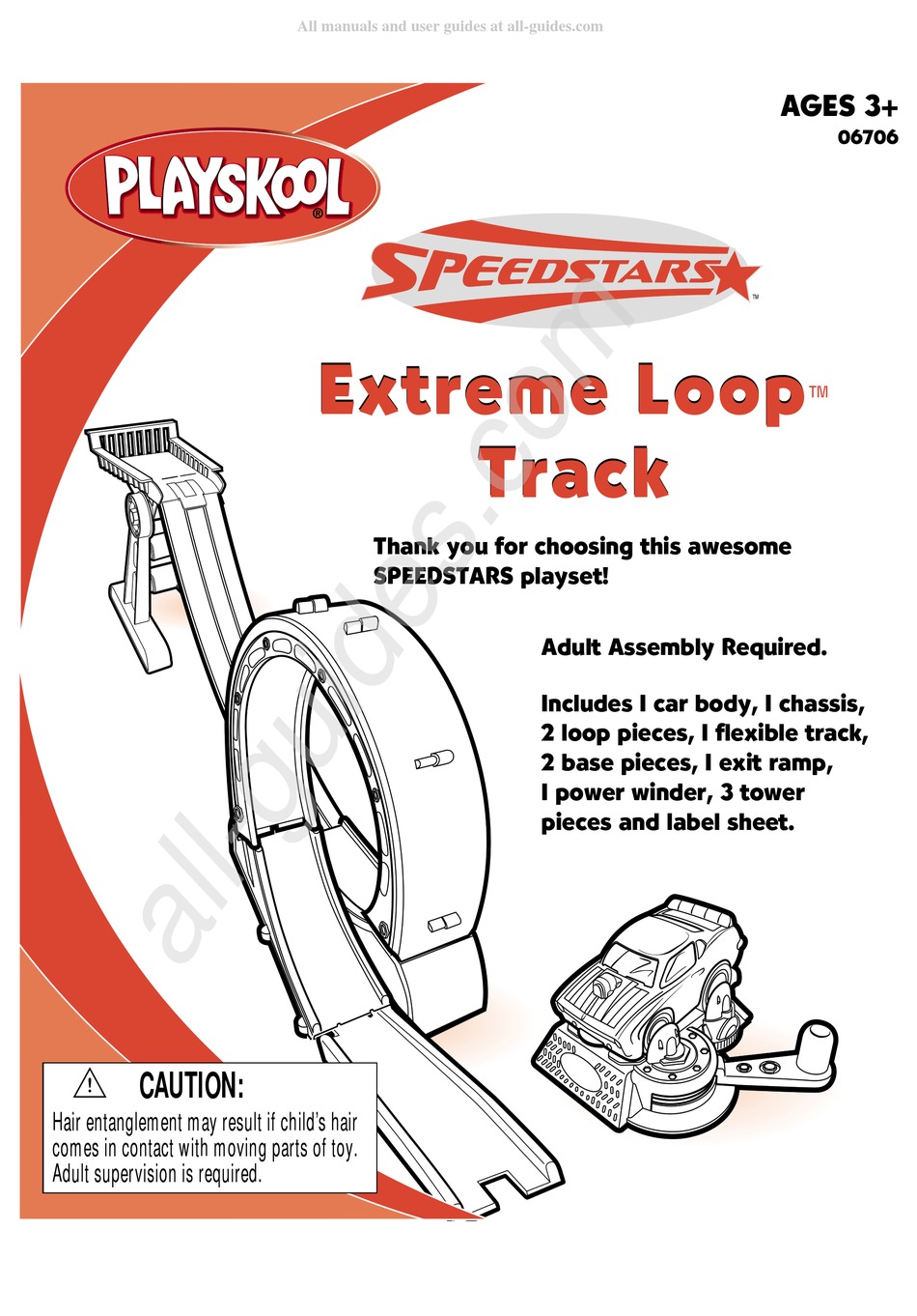 PLAYSKOOL SPEEDSTARS EXTREME LOOP TRACK 06706 QUICK START MANUAL Pdf
