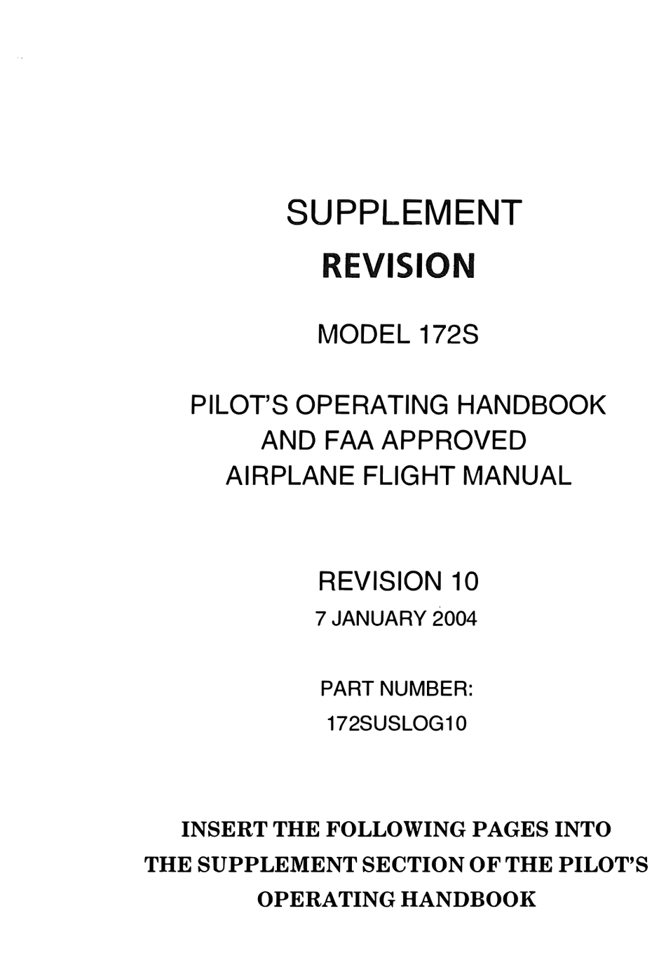 CESSNA 172S PILOT OPERATING HANDBOOK Pdf Download | ManualsLib