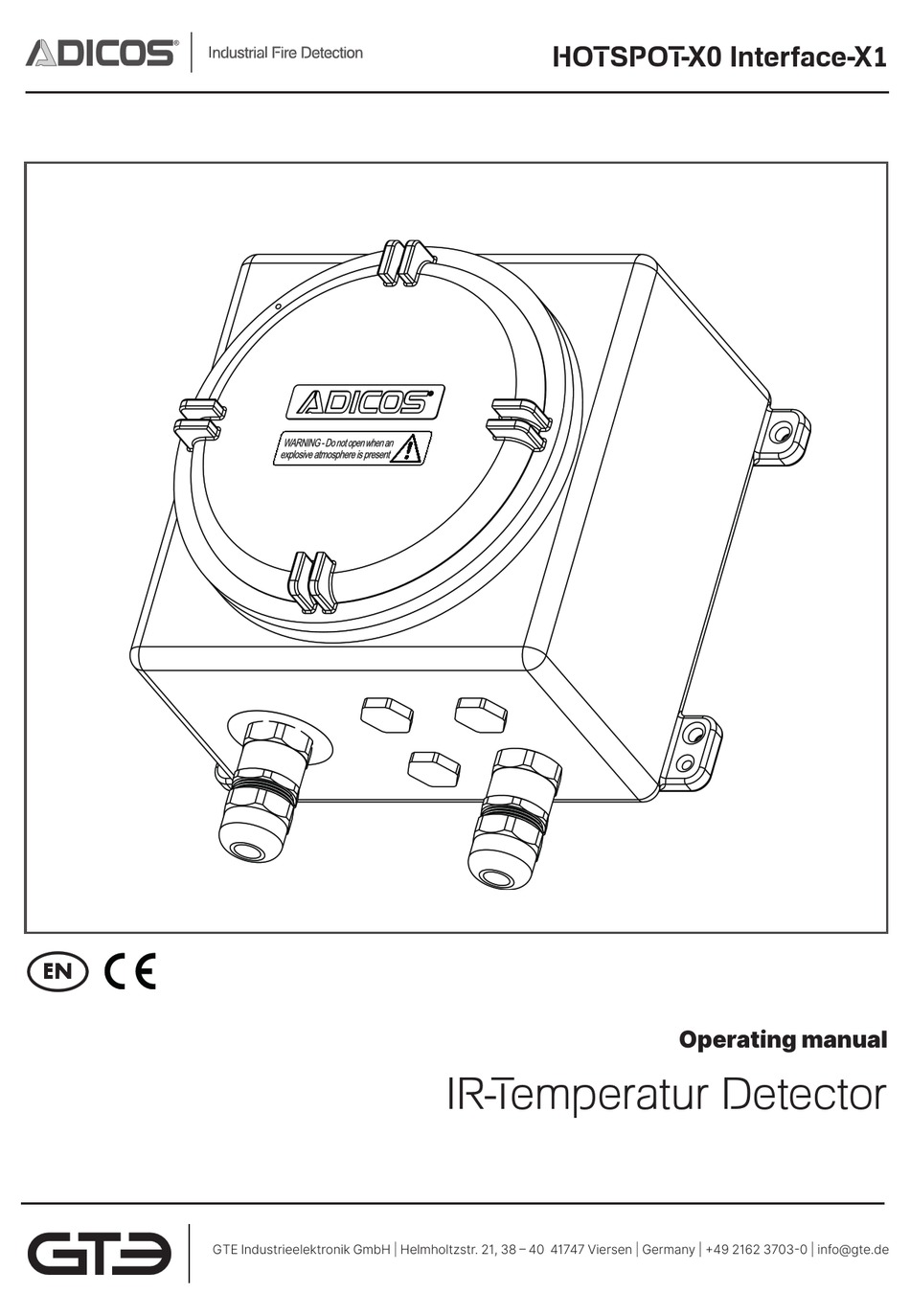 GTE ADICOS HOTSPOTX0 INTERFACEX1 OPERATING MANUAL Pdf Download