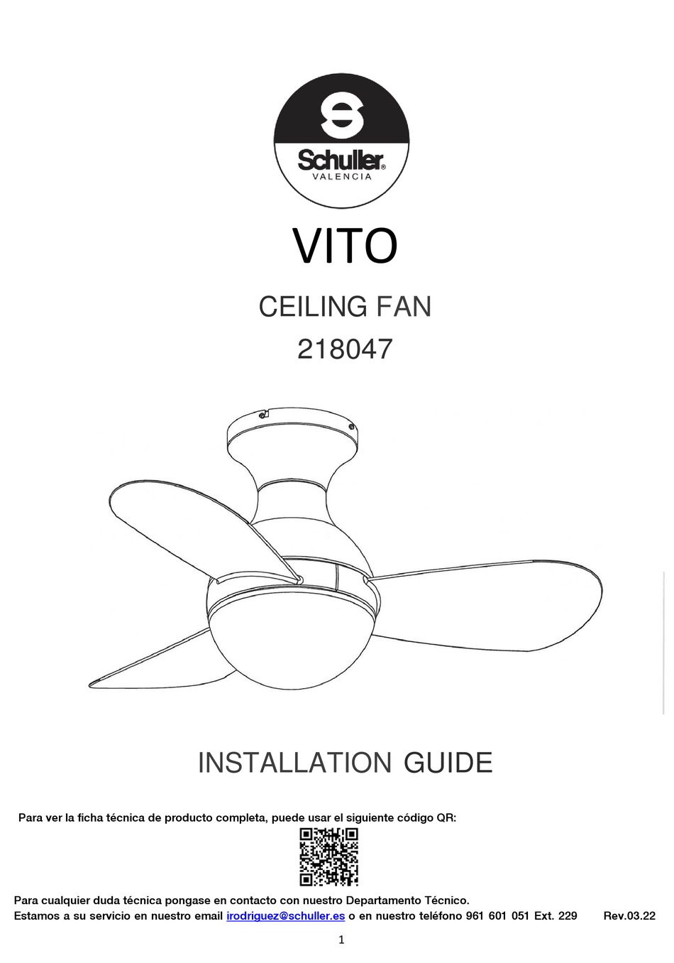 SCHULLER VITO 218047 INSTALLATION MANUAL Pdf Download ManualsLib