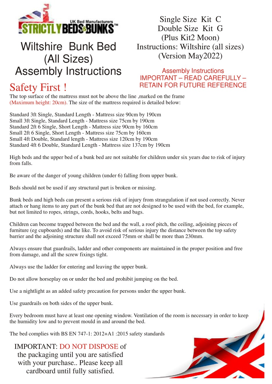 STRICTLY BEDS & BUNKS WILTSHIRE BUNK BED ASSEMBLY INSTRUCTIONS MANUAL Pdf Download ManualsLib