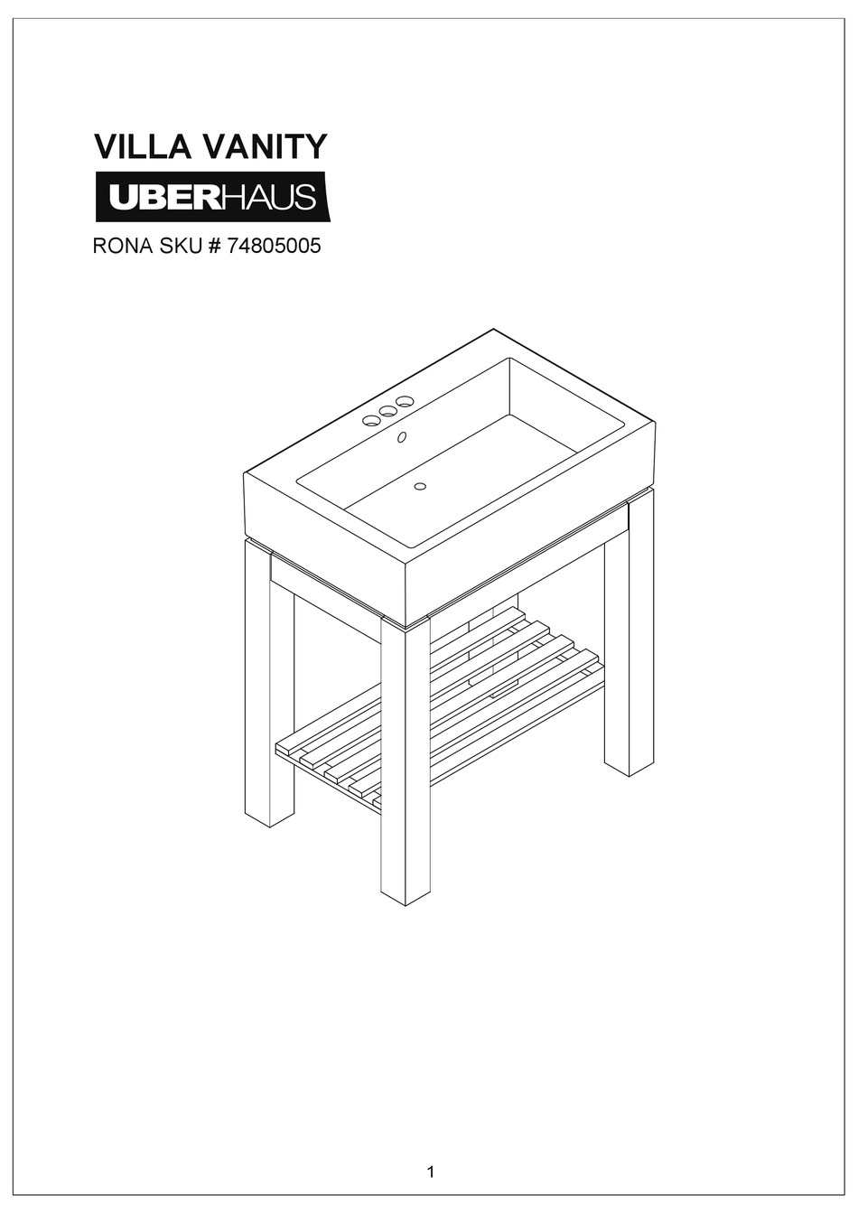 UBERHAUS VILLA 74805005 ASSEMBLY INSTRUCTIONS MANUAL Pdf Download
