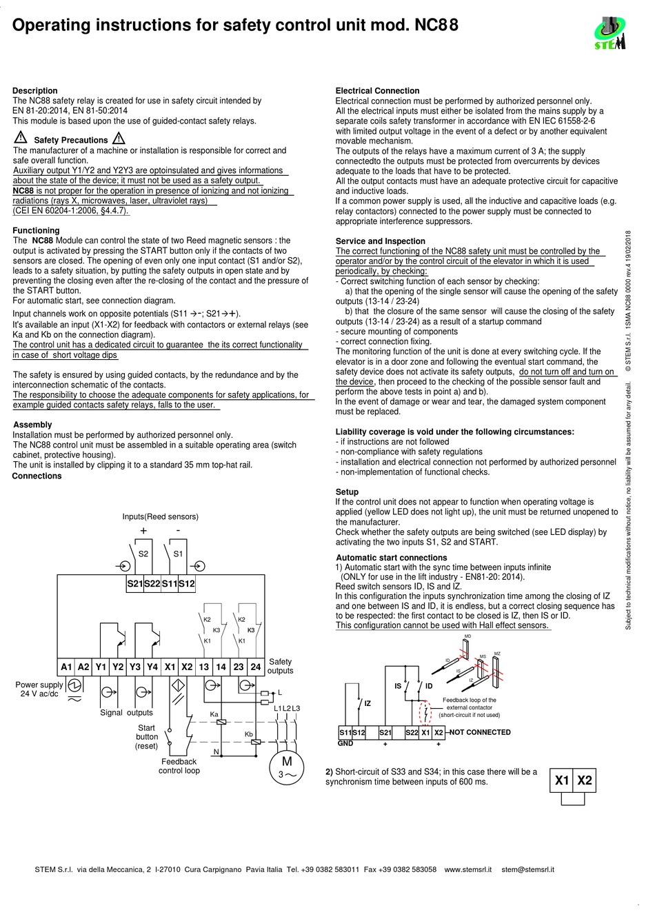 STEM NC88 OPERATING INSTRUCTIONS Pdf Download ManualsLib