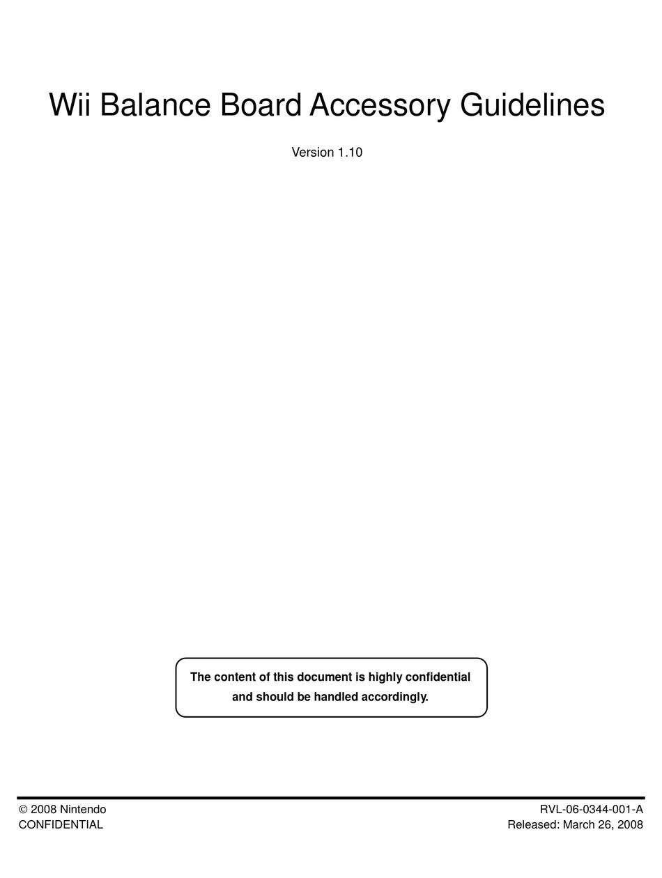 NINTENDO WII BALANCE BOARD MANUALLINES Pdf Download ManualsLib
