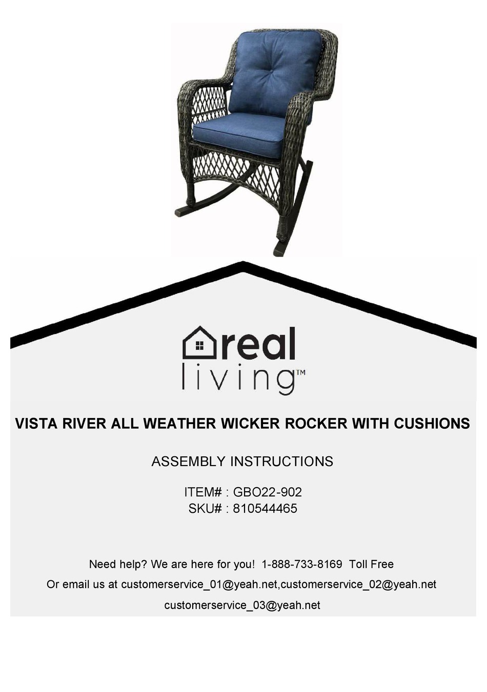 REAL LIVING VISTA RIVER GBO22902 ASSEMBLY INSTRUCTIONS Pdf Download