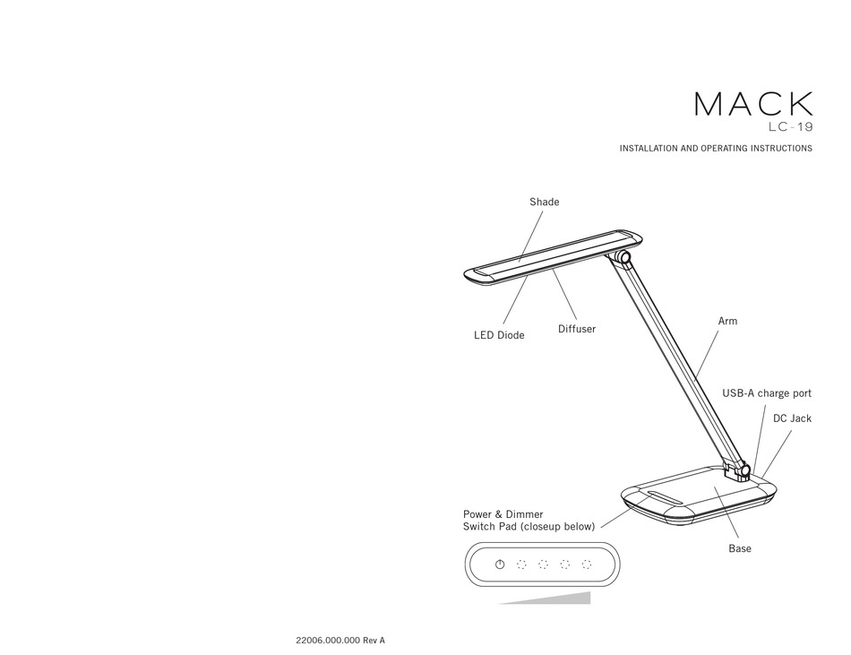 lightcorp-mack-lc-19-installation-and-operating-instructions-pdf