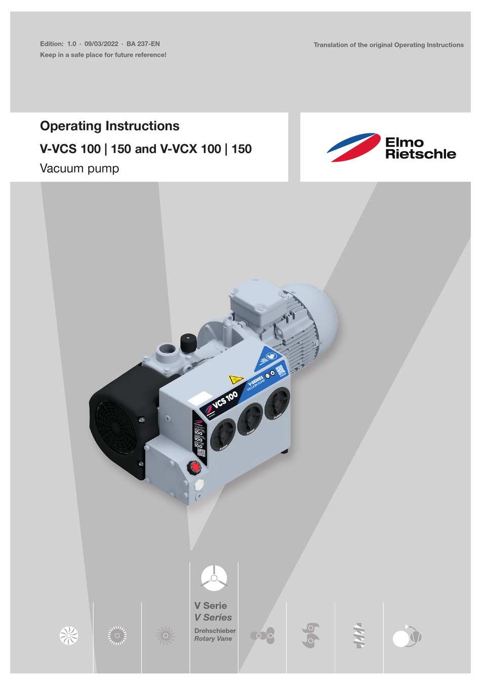 ELMO RIETSCHLE V SERIES OPERATING INSTRUCTIONS MANUAL Pdf Download ManualsLib