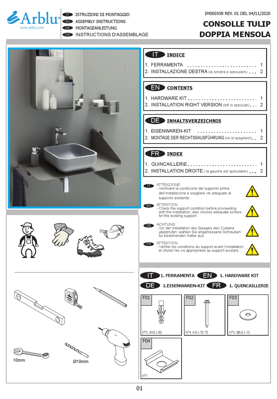 ARBLU CONSOLLE TULIP ASSEMBLY INSTRUCTIONS Pdf Download ManualsLib