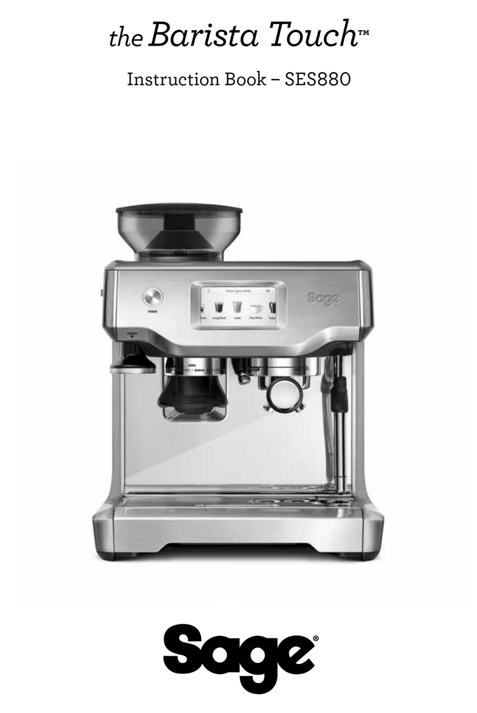 SAGE BARISTA TOUCH SES880 INSTRUCTION BOOK Pdf Download ManualsLib