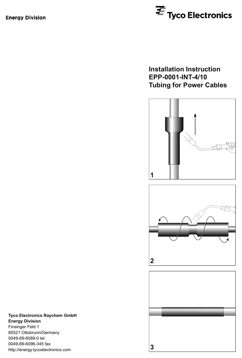 TYCO ELECTRONICS EPP0001INT4/10 INSTALLATION INSTRUCTIONS Pdf