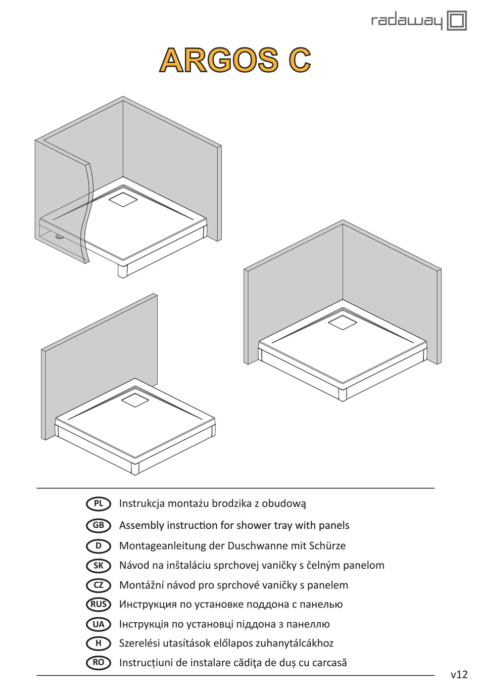 RADAWAY ARGOS C ASSEMBLY INSTRUCTION MANUAL Pdf Download ManualsLib