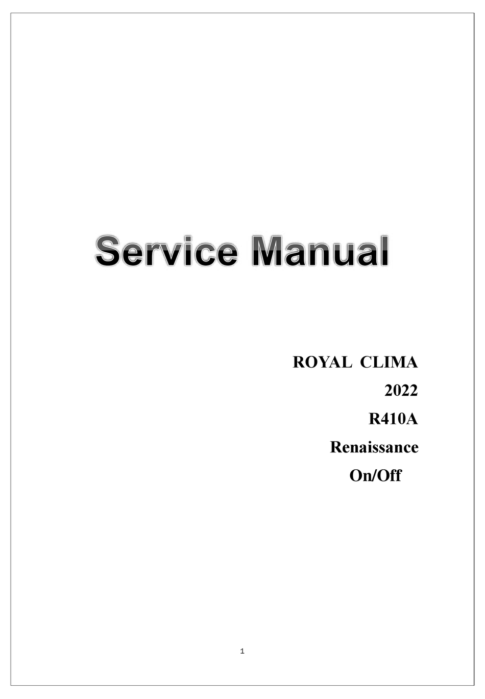 ROYAL CLIMA RC-RNX24HN SERVICE MANUAL Pdf Download | ManualsLib