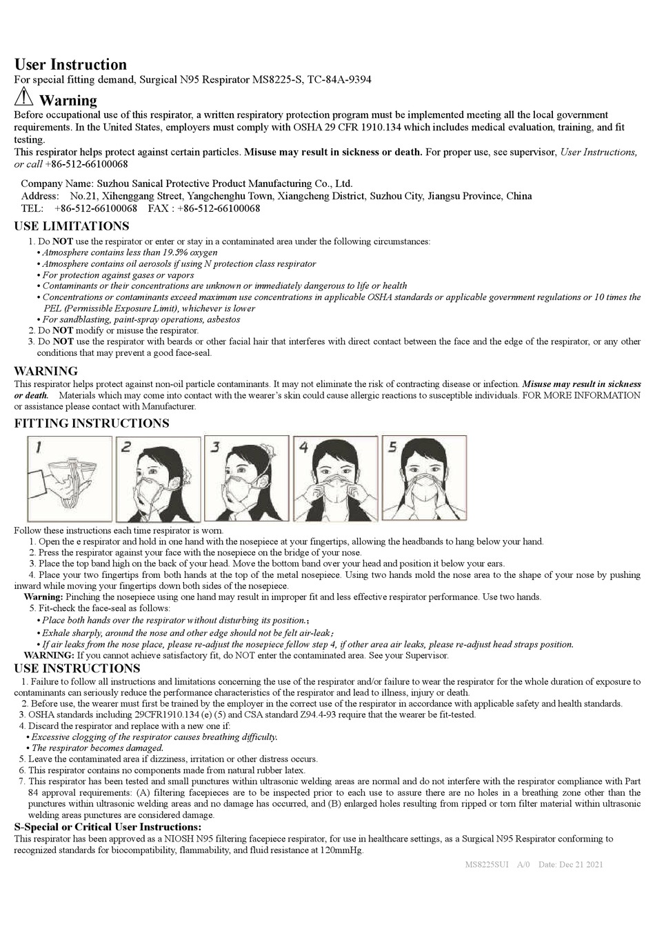 NIOSH MS8225S USER INSTRUCTION Pdf Download ManualsLib