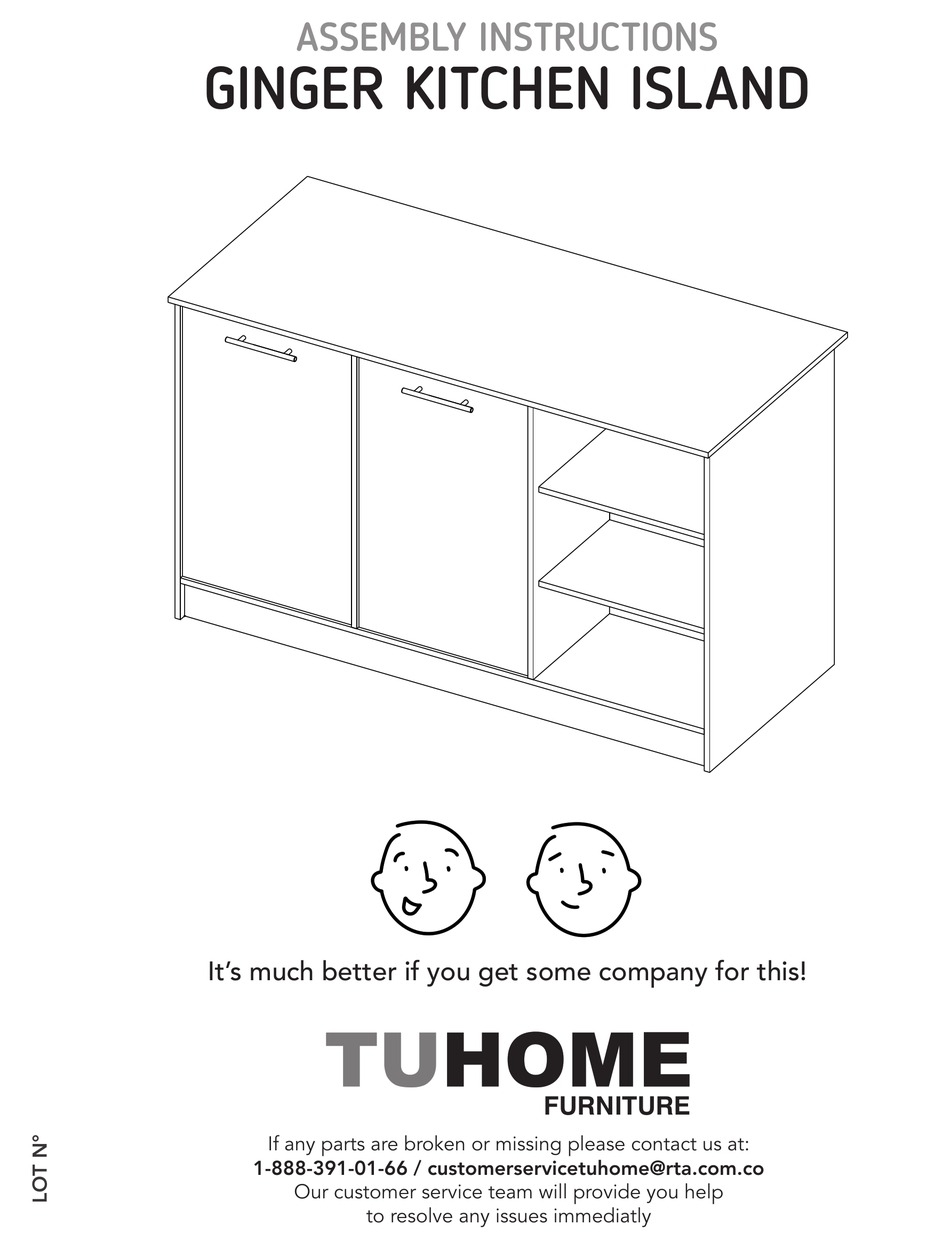 TUHOME FURNITURE GINGER KITCHEN ISLAND ASSEMBLY INSTRUCTIONS MANUAL Pdf