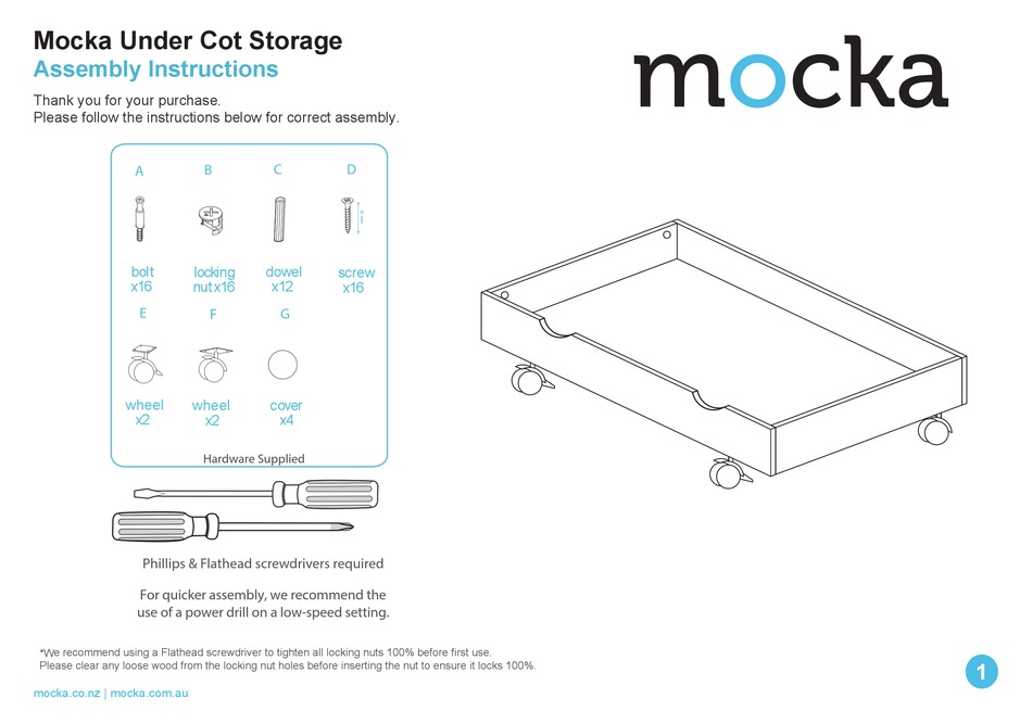 MOCKA UNDER COT STORAGE ASSEMBLY INSTRUCTIONS Pdf Download ManualsLib