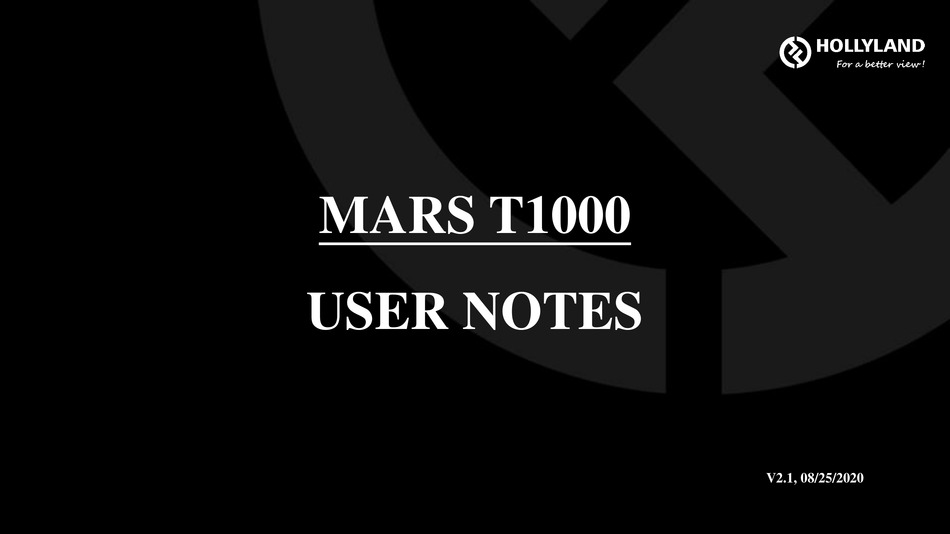HOLLYLAND MARS T1000 USER NOTES Pdf Download ManualsLib
