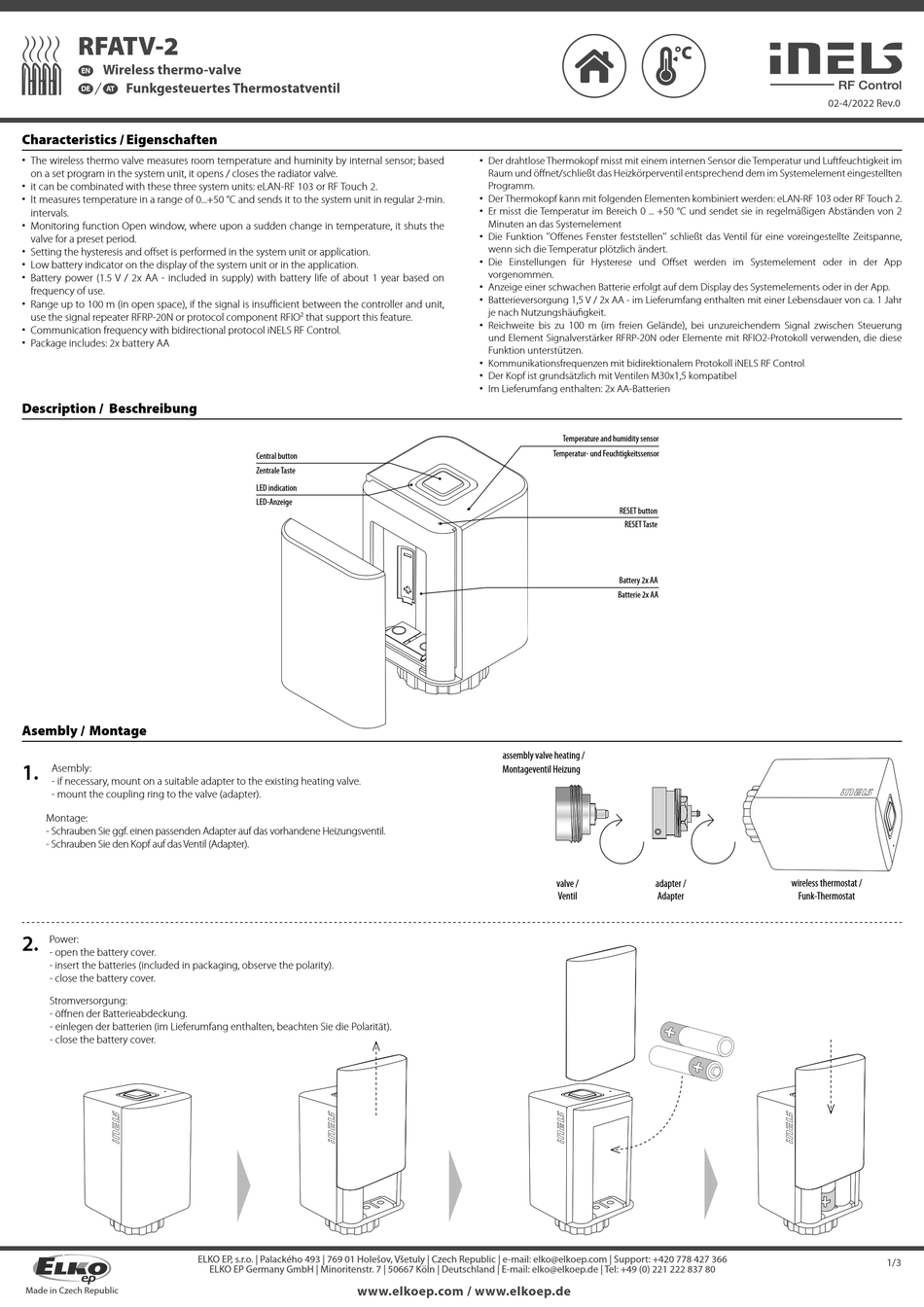 ELKO INELS RFATV2 QUICK START MANUAL Pdf Download ManualsLib