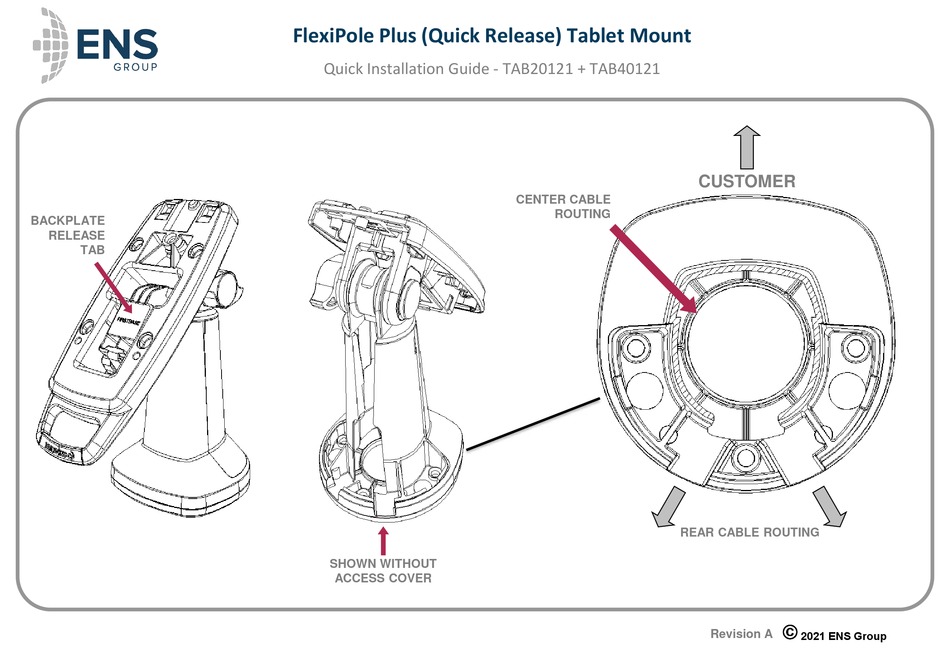 ENS FLEXIPOLE PLUS TAB20121 QUICK INSTALLATION MANUAL Pdf Download