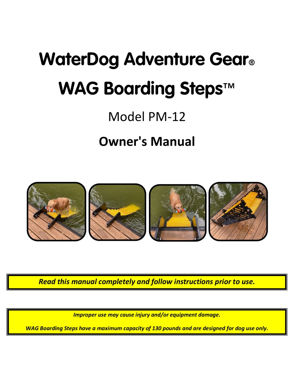 WATERDOG ADVENTURE GEAR WAG BOARDING STEPS PM12 OWNER'S MANUAL Pdf