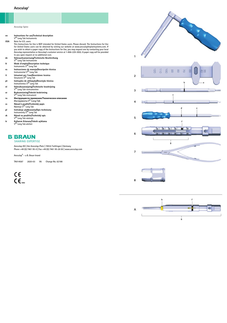 B. BRAUN AESCULAP TA014587 INSTRUCTIONS FOR USE/TECHNICAL DESCRIPTION ...