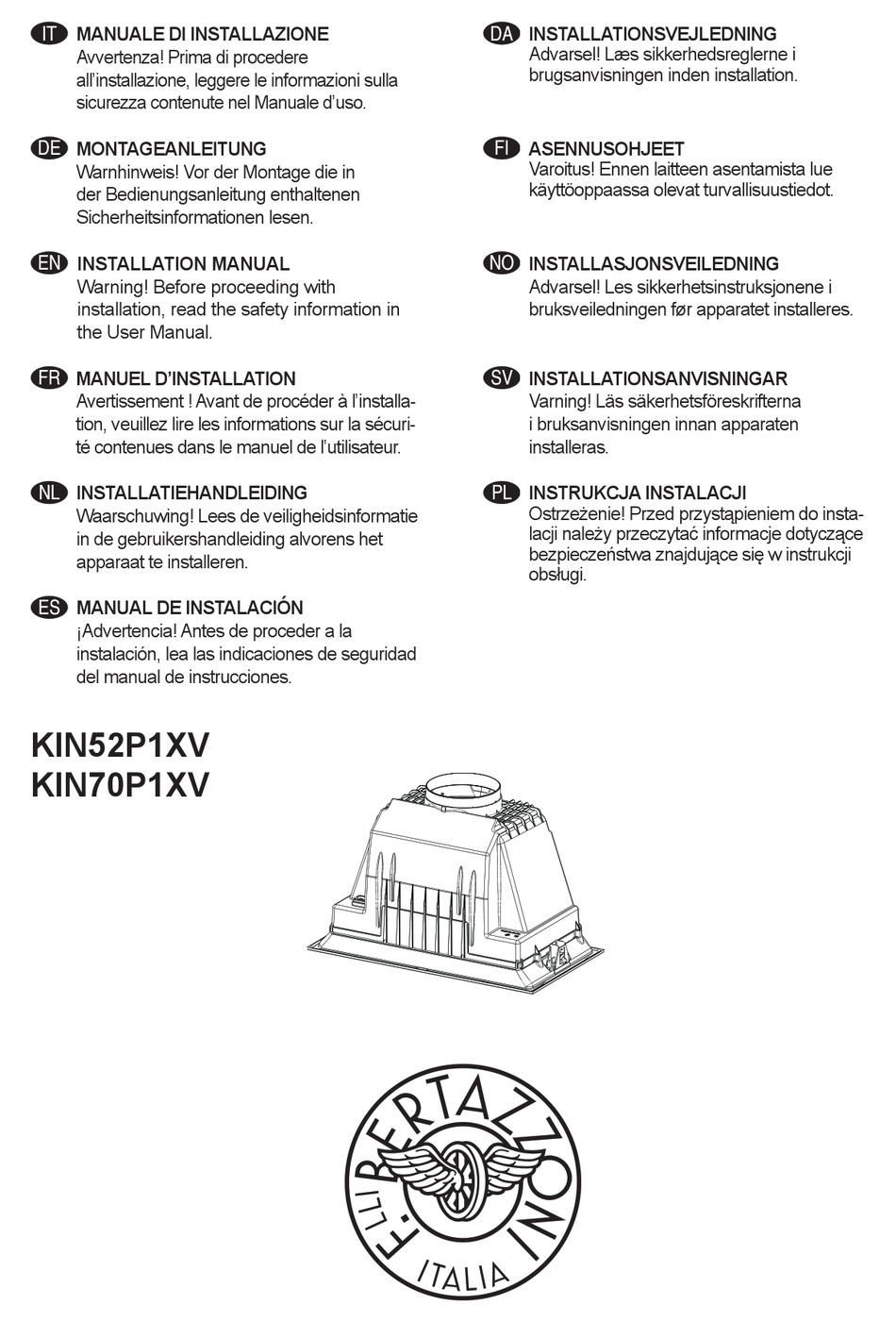 BERTAZZONI PROFESSIONAL SERIES INSTALLATION MANUAL Pdf Download