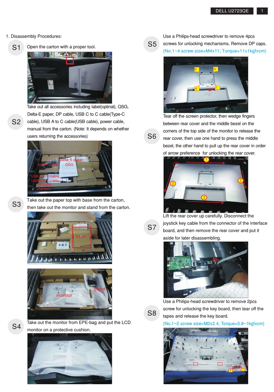 DELL ULTRASHARP U2723QE TEARDOWN MANUAL Pdf Download ManualsLib