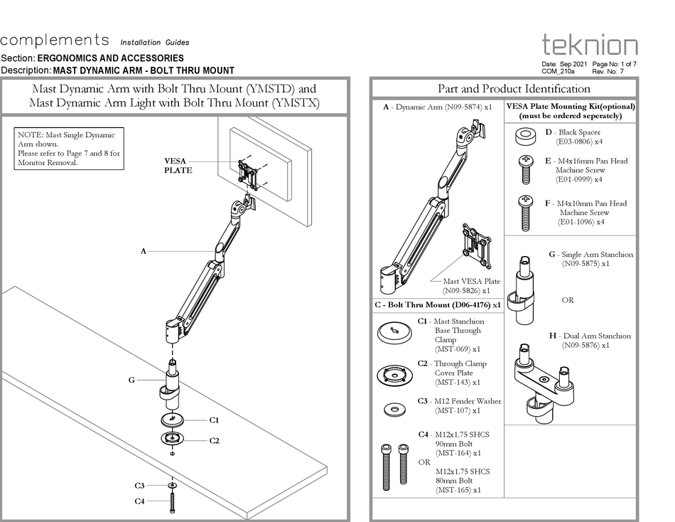TEKNION YMSTR INSTALLATION MANUAL Pdf Download ManualsLib