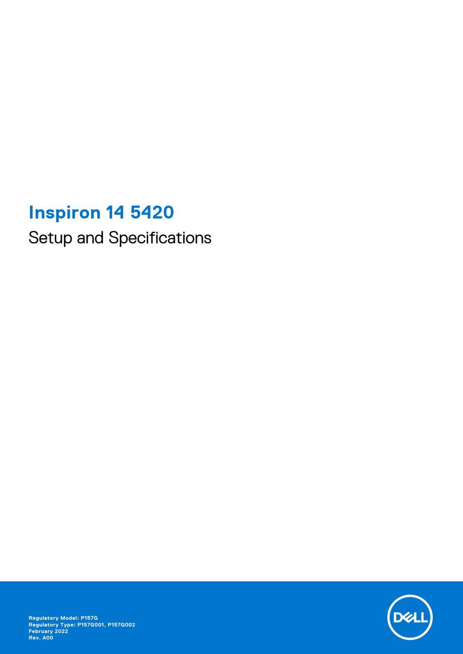 DELL INSPIRON 14 5420 SETUP AND SPECIFICATIONS Pdf Download ManualsLib
