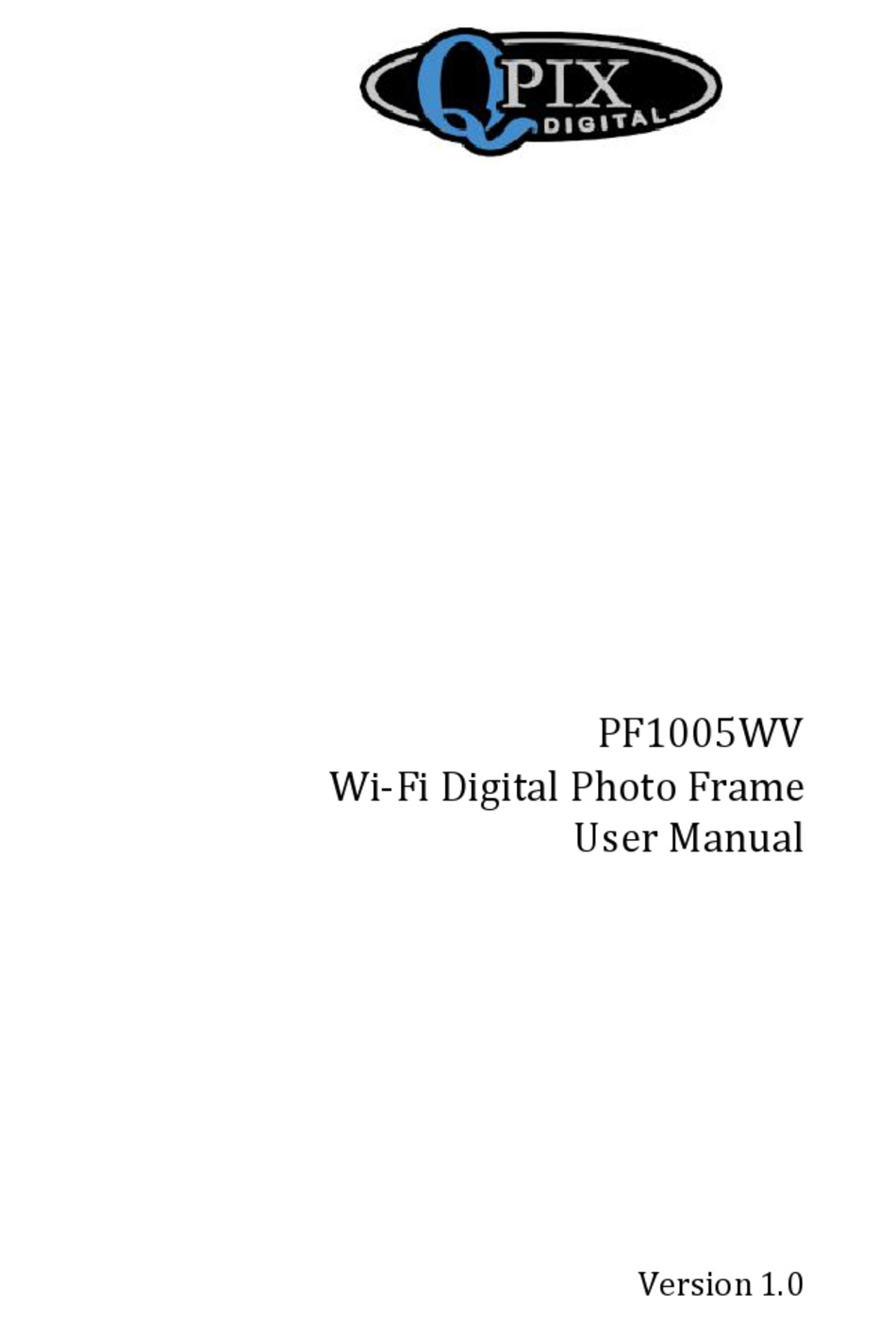 QPIX PF1005WV USER MANUAL Pdf Download ManualsLib