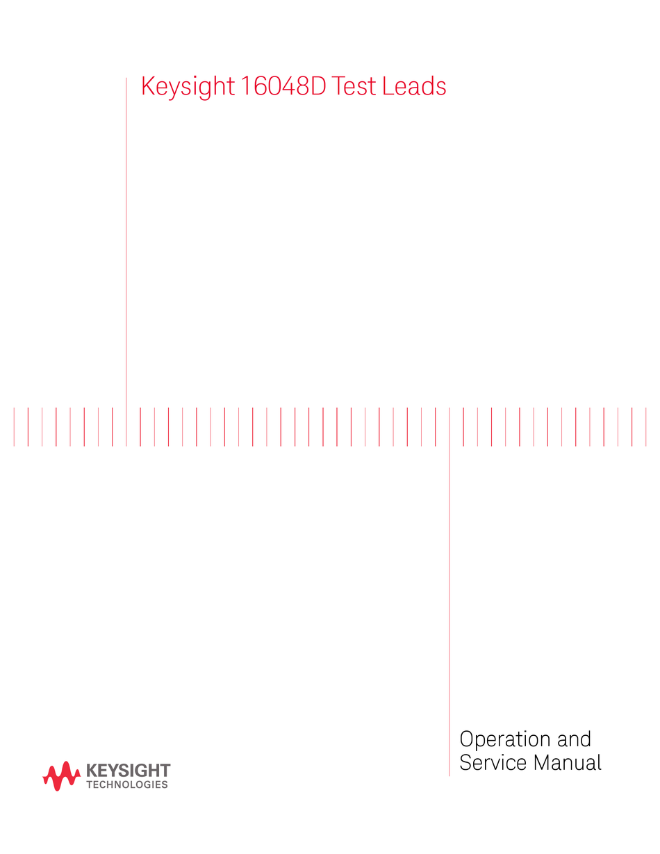 KEYSIGHT 16048D OPERATION AND SERVICE MANUAL Pdf Download ManualsLib