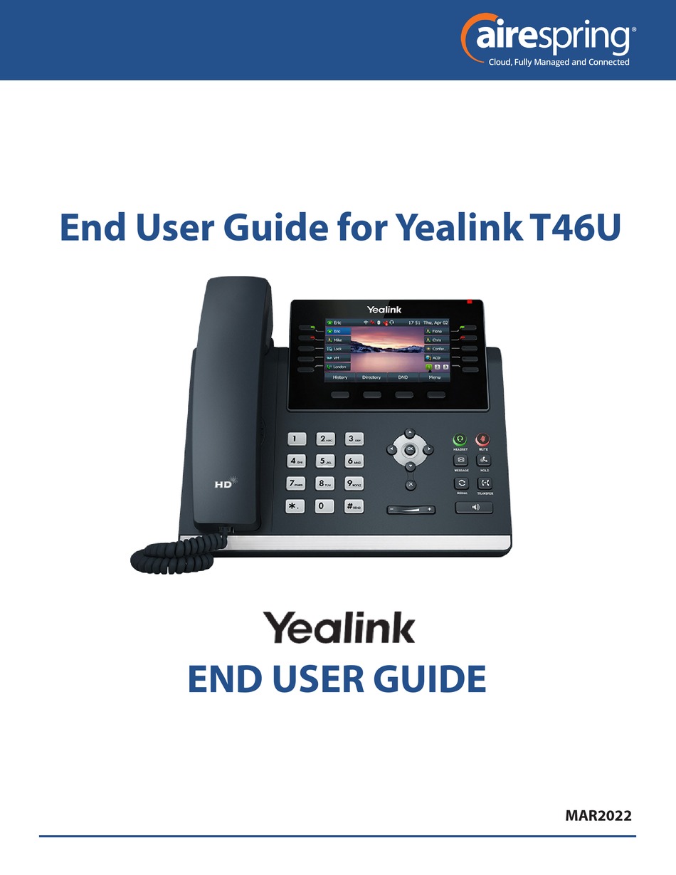 YEALINK T46U END USER MANUAL Pdf Download | ManualsLib