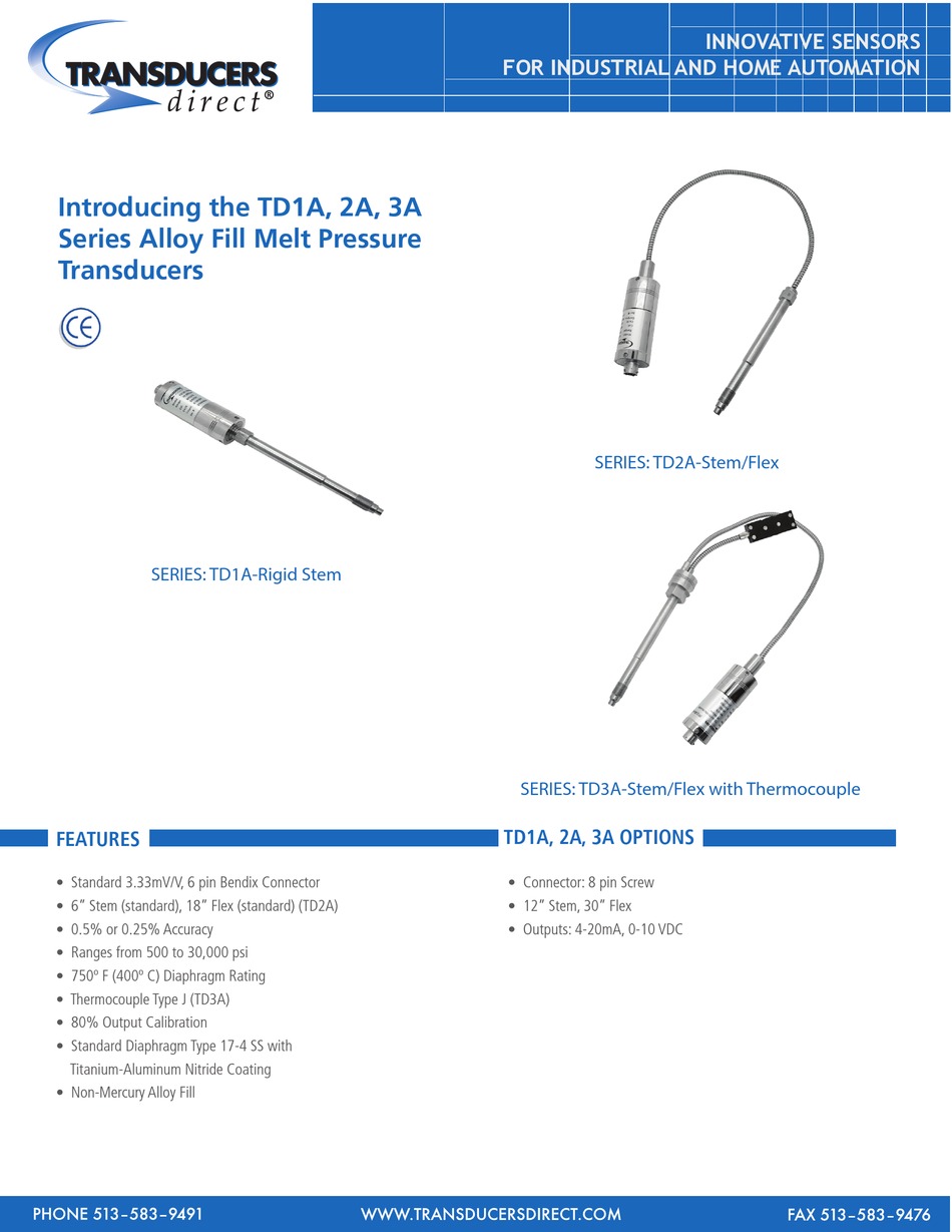 TRANSDUCERS DIRECT TD1A SERIES QUICK START MANUAL Pdf Download ManualsLib