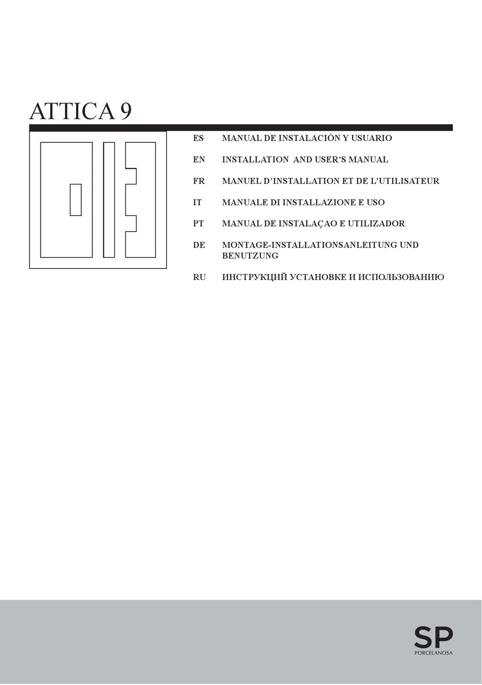PORCELANOSA ATTICA 9 INSTALLATION AND USER MANUAL Pdf Download ManualsLib