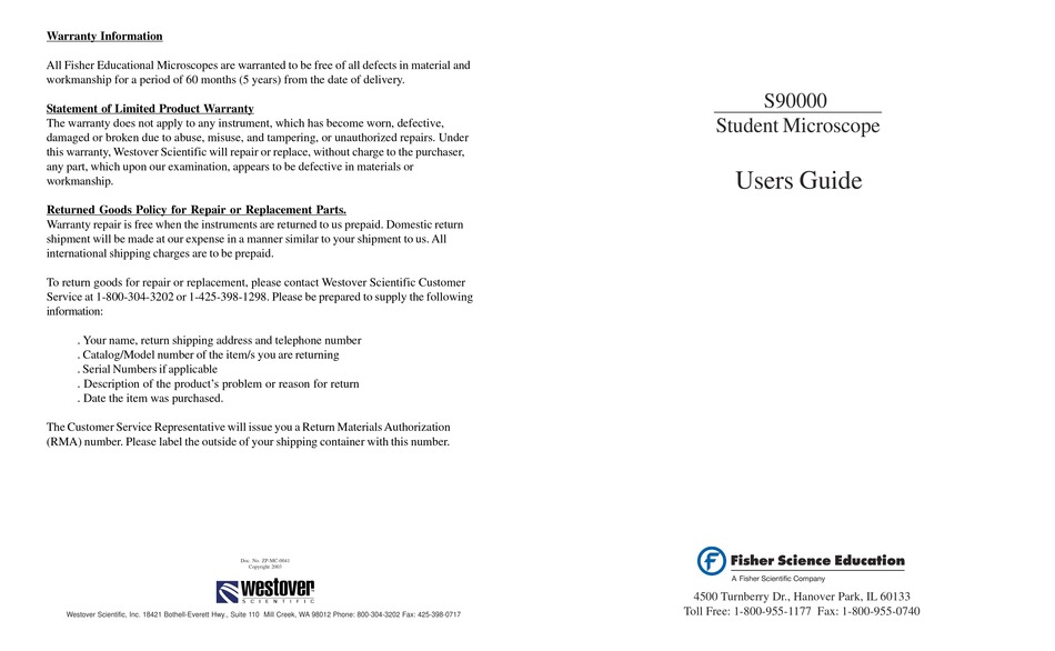 FISHER SCIENCE EDUCATION S90000 USER MANUAL Pdf Download ManualsLib
