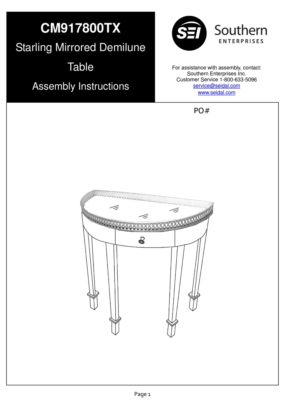SEI CM917800TX ASSEMBLY INSTRUCTIONS Pdf Download ManualsLib