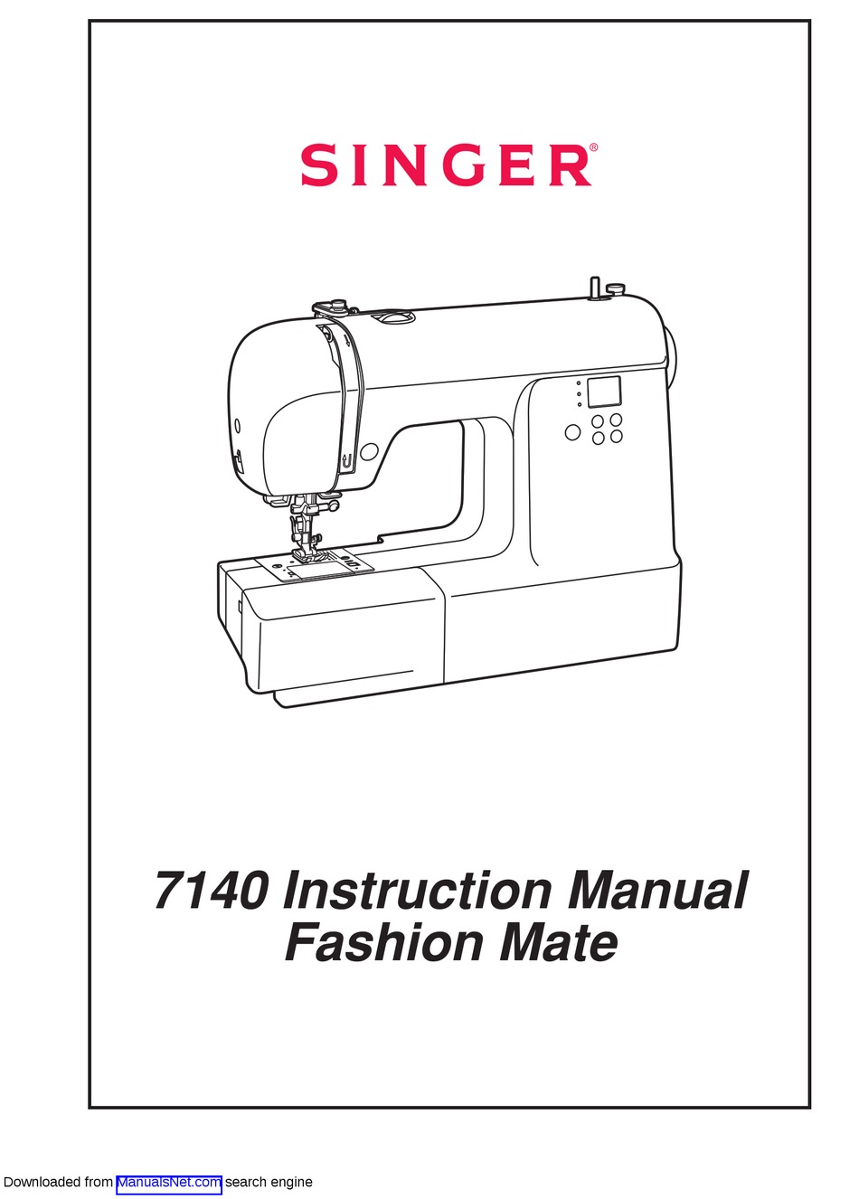 SINGER FASHION MATE INSTRUCTION MANUAL Pdf Download | ManualsLib