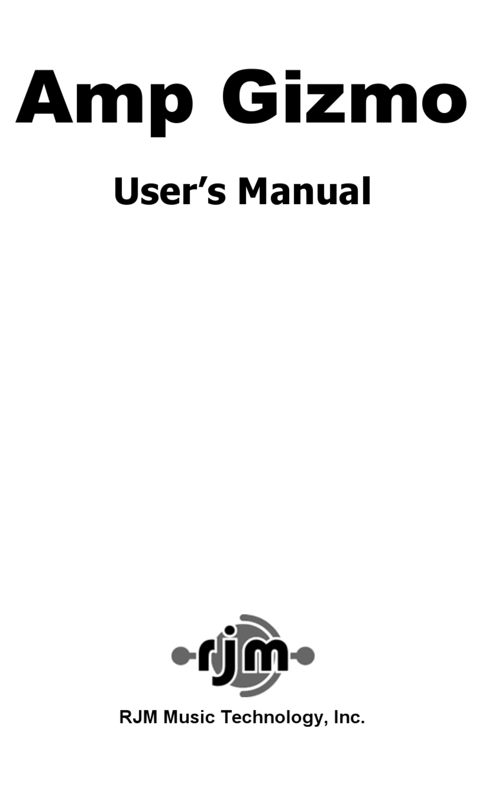 RJM AMP GIZMO USER MANUAL Pdf Download ManualsLib